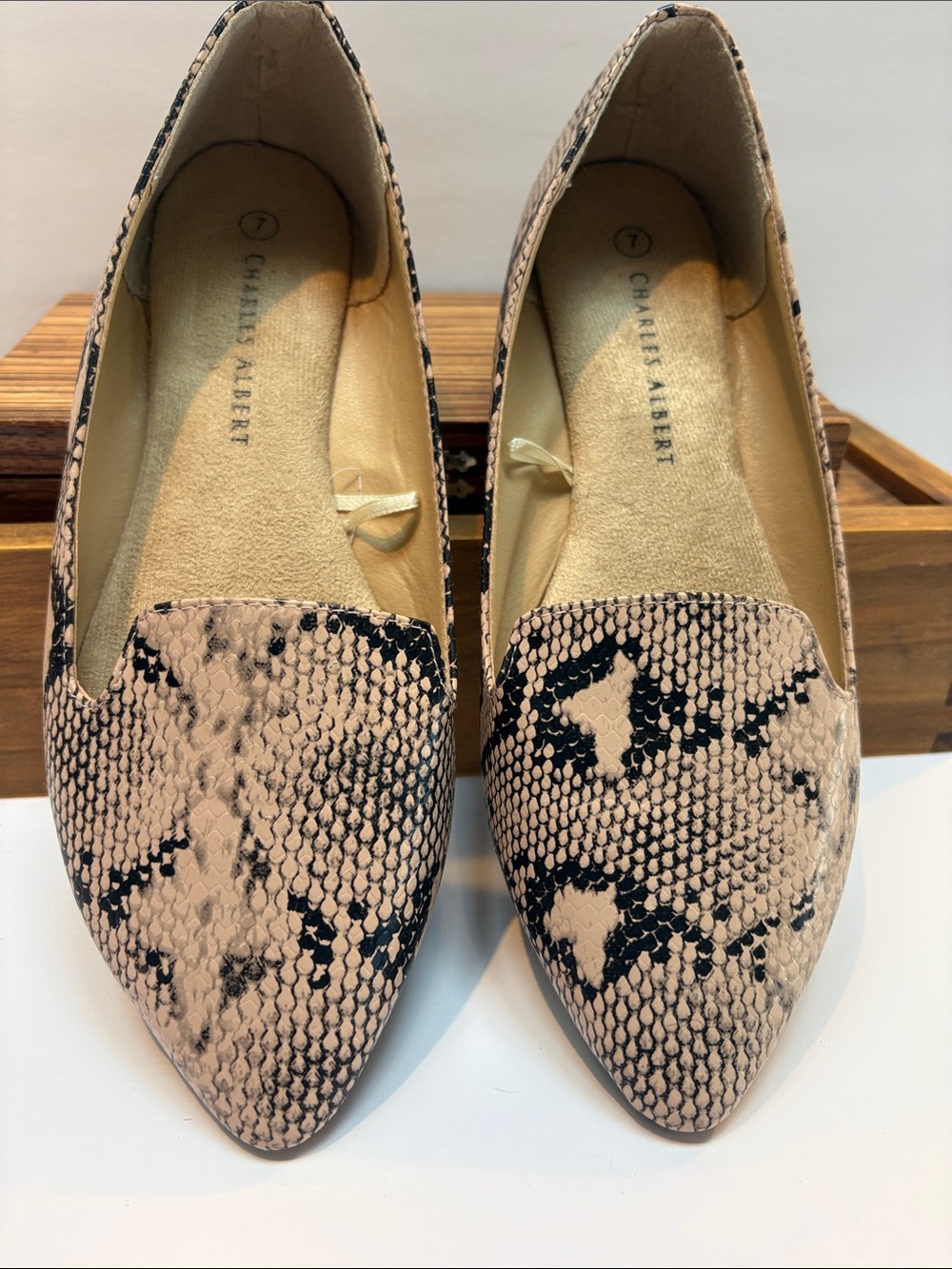 Charles Albert Snakeskin Flats